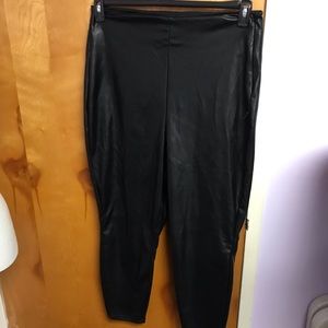 Fabletics Black Vegan Pleather Pants sz 1X